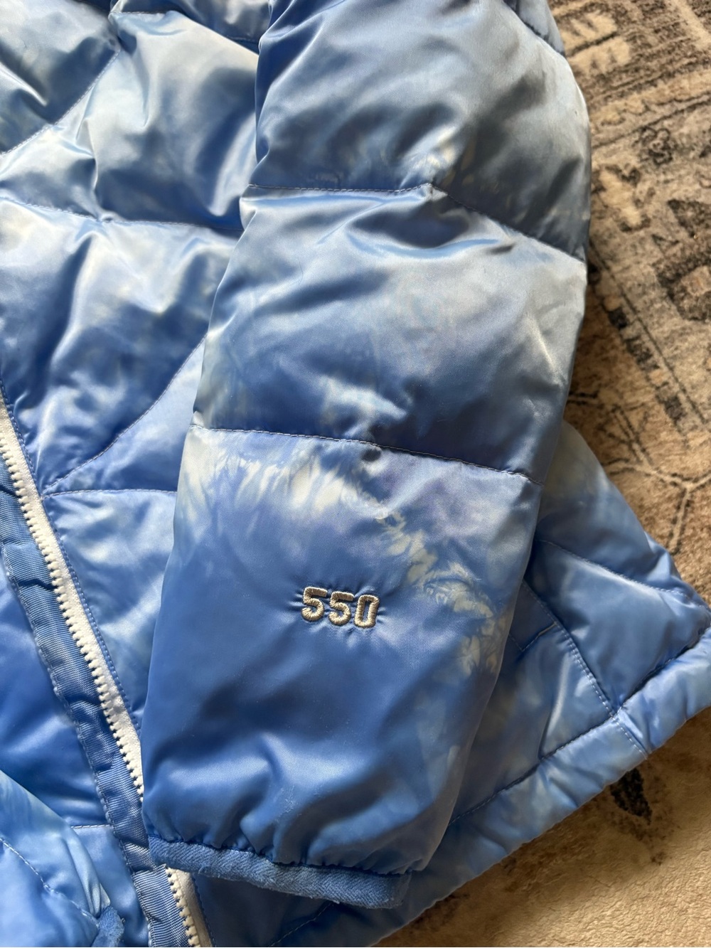 The north face 550 women’s puffer goose down coat jacket size L clouds sky blue - Picture 12 of 16